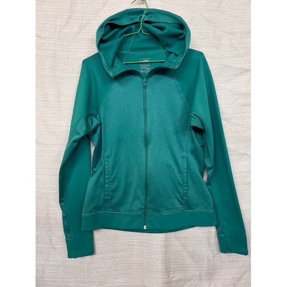 The North Face Womens FlashDry Full Zip Hoodie Emerald Green Size M Medium
